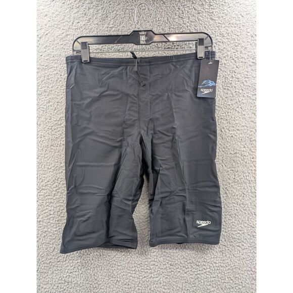 NWT Speedo Men's size 38 Black PowerFlex Jammers Training Swimsuit - Picture 1 of 12